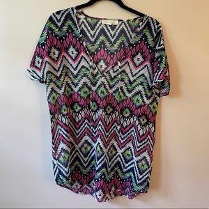 francesca's Ikat Chevron Light Beach Cover Up